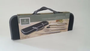 Gibson Home 5 piece Stainless Steel BBQ Grilling Tool Set w/bag NEW, UNOPENED - Picture 1 of 4