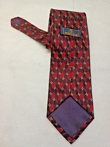 Nordstrom Repp TIE Silk XMI 325 Series Striped Red Gold Diamonds Hand Made USA - Picture 1 of 9