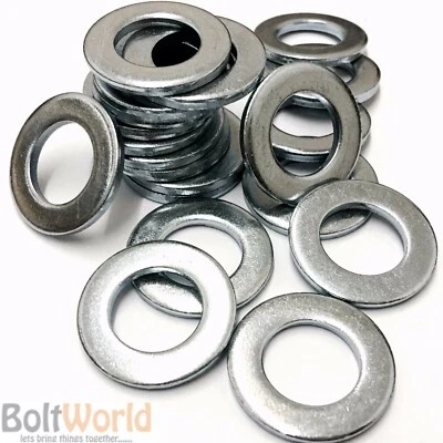 BOLT WORLD M2 TO M36 METRIC WASHERS STANDARD FORM A THICK BRIGHT ZINC PLATED BZP DIN125A