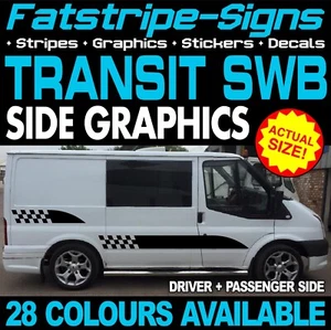 FORD TRANSIT SWB GRÁFICOS PEGATINAS RAYAS CALCOMANÍAS MK6 MK7 AUTOCARAVANA FURGONETA - Imagen 1 de 2
