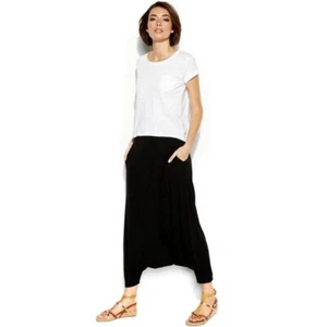 Eileen Fisher schwarze Haremshose Viskose/Elasthan S/M neu ohne Etikett - Bild 1 von 2