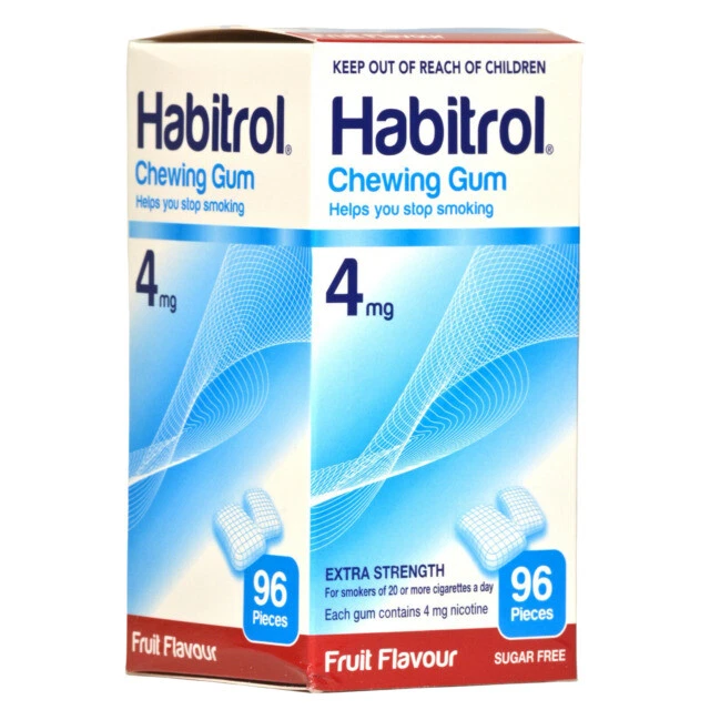 Habitrol 4mg Nicotine Gum, Fruit - 4 Box