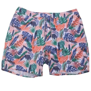 NEW Johnnie O Lago Swim Trunks XXL Multicolored Monstera Conch Lined $89 - Picture 1 of 6