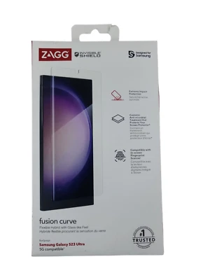 Protetor de tela híbrido ZAGG InvisibleShield Fusion Curve para Galaxy S23 Ultra - Imagem 1 de 2