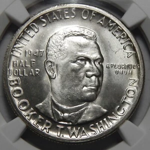 1947-S NGC MS67 BOOKER T. WASHINGTON HALF DOLLAR SILVER COMMEMORATIVE - Picture 1 of 4