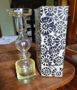 1970s Riihimaen Lasi Oy 8.75" POMPADOUR Candlestick/Vase Finnish Art Glass w/BOX