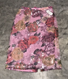 NWT New $150 Anthropologie Paillette Sequined Pink Skirt Sz XS/Small/4 - Picture 1 of 8