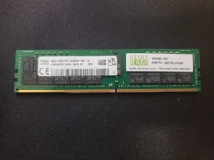 SK HYNIX 64GB PC4 DDR4 3200MHz ECC 2Rx4 SERVER Memory RAM HMAA8GR7CJR4N-XN - Picture 1 of 1