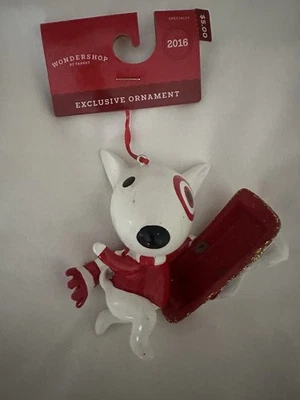 Bullseye Tobogán Perro Adorno de Navidad Target Wondershop 2016 Nuevo con Etiquetas - RARO Foto 1 de 4