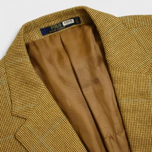 Current Polo Ralph Lauren Sport Coat 42R Brown Windowpane Wool Custom Dual Vent - Picture 1 of 14