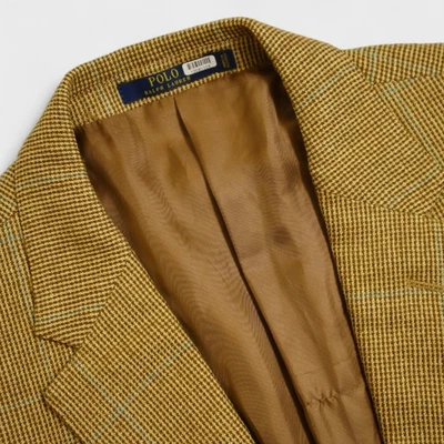 Current Polo Ralph Lauren Sport Coat 42R Brown Windowpane Wool Custom Dual Vent - Image 1 of 4