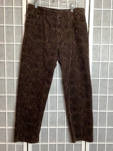 Pantalones Lauren Ralph Lauren Mujer Marrón Estampado Paisley Frente Plano Pierna Recta 12 - Imagen 1 de 6