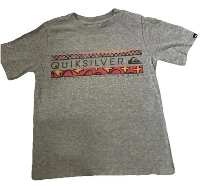 Quiksilver оригинальный серфинга компании графический коротким рукавом серый футболка детский размер 7 - Изображение 1 из 4