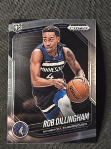 2024-25 Panini Prizm Black Rob Dillingham Rookie Silver Prizm RC Wolves  - Picture 1 of 2
