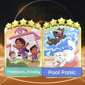 COMBO- FREEDOM, FINALLY_&_POOL_PANIC_GOLDEN_BLITZ_MONO_POLY_MO_-GO_5_STAR_STICKE - Picture 1 of 1