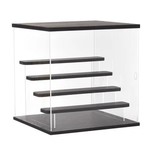 Vetrina Acrilico Trasparente con Luce LED 4 Livelli Antipolvere Vetrina Scatole Stand - Foto 1 di 8