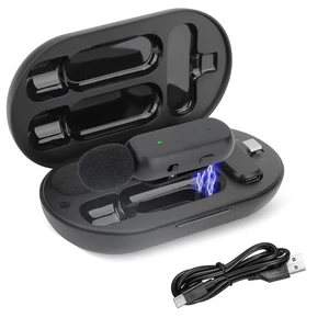 Lavalier Microphone Audio Video Recording Mic For iPhone 15 For Android Phone - Afbeelding 1 van 19