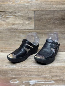 Sandalias Fly London de cuero negras con cuña para mujer talla EU 36 - Imagen 1 de 8