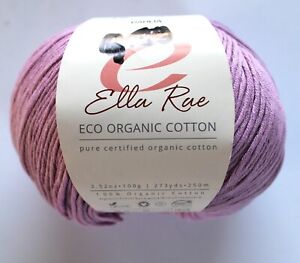 SALE Ella Rae ECO Organic Cotton 100% Col 16 Dahlia (pink) 3.52oz, 273yd