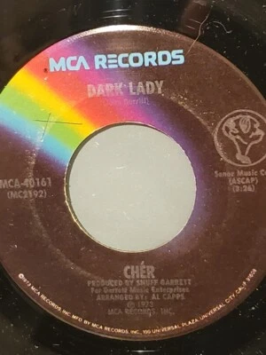 CHER  7" 45 RPM - "Dark Lady" "Two People Clinging to a Thread" VG condition Foto 1 de 4
