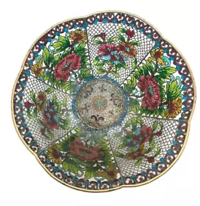 "Tazón de colección chino de réplica recortada de 6" ¡colores vivos! - Imagen 1 de 4