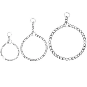 Choke Halsband Kette stark Metall Hundetraining Choker Anti-Zug mit Ring für Blei - Bild 1 von 15