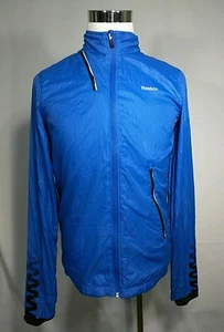 REEBOK Running Cycling Track Rain Jacket Blue White Sonic Size SMALL - Picture 1 of 1