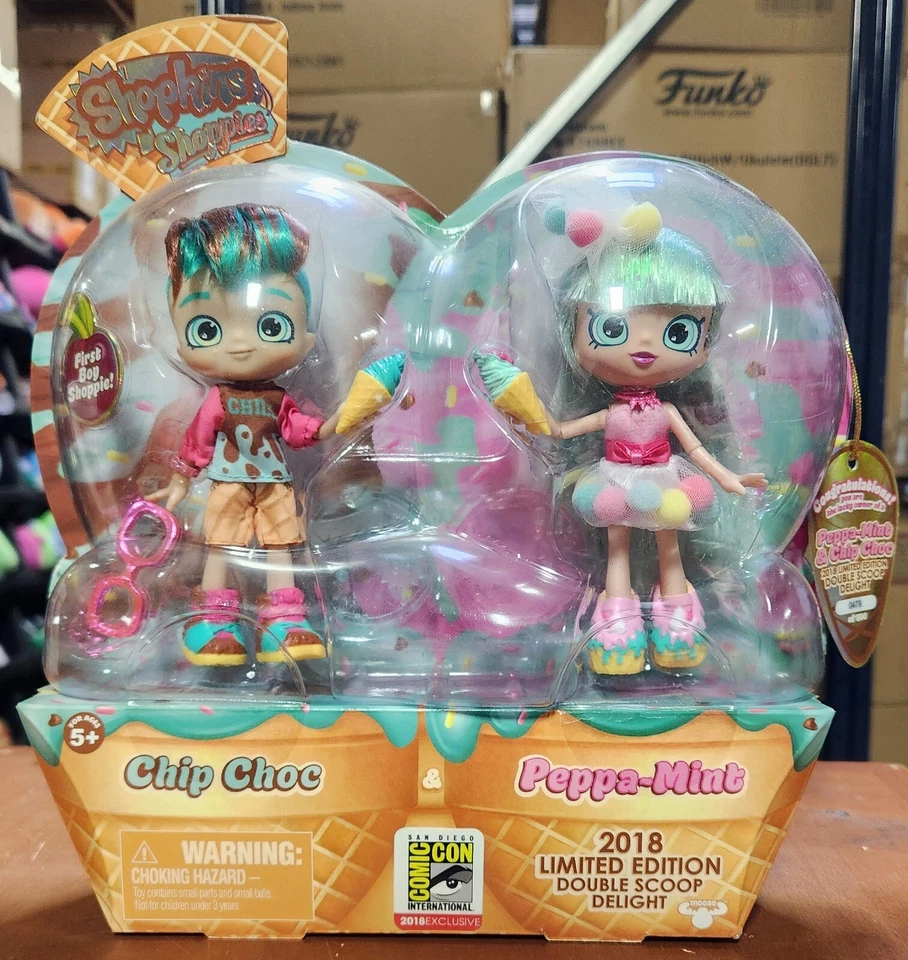 2018Shopkins Shoppies Peppa Mint & Chip Choc Double Scoop Delight Exclusive Doll - Image 1 of 2