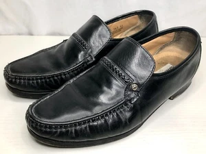 Zapatos de mocasines DAVID TAYLOR para hombre 8,5 W zapatos de cuero negro *LEER - Imagen 1 de 15
