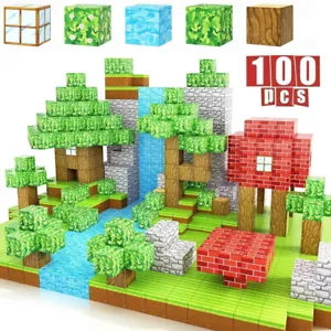 100PCS Magnetic Mine!craft! Building Blocks Set Puzzle Kids Children Toy Gifts - Picture 1 of 12