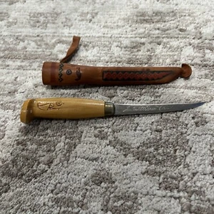J Marttiini Rapala Made In Finland Fishing 8" Blade Filet Knife & Leather Sheath - Picture 1 of 11