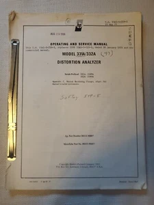 Distortion Analyzer 331A/332A Hewlett Packard Operating Manual B10 - Picture 1 of 9