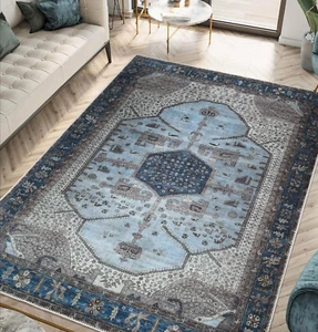 Machine Washable Area Rugs with Non-Slip Backing, Ideal for Hallway, Living Room - Picture 1 of 12