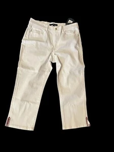 Tommy Hilfiger White Tribeca Capri Pants Stretch Premium Size 12 - Picture 1 of 5