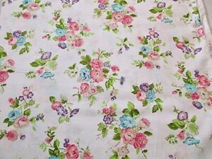 Waverly Inspirations Fabric ~ Pink Purple Blue Floral Print NEW