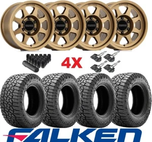 METHOD BRONZE WHEELS RIMS TIRES 315 70 17 FALKEN WILDPEAK AT FUEL RHINO F-150 - Picture 1 of 12