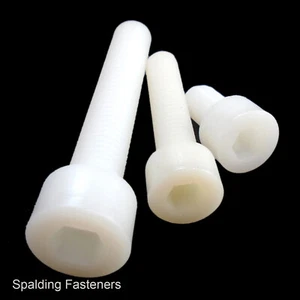 HEXAGON SOCKET HEAD CAP SCREW FULLY THREADED PLASTIC DIN912 PLASTIC POLYAMIDE - Picture 1 of 1