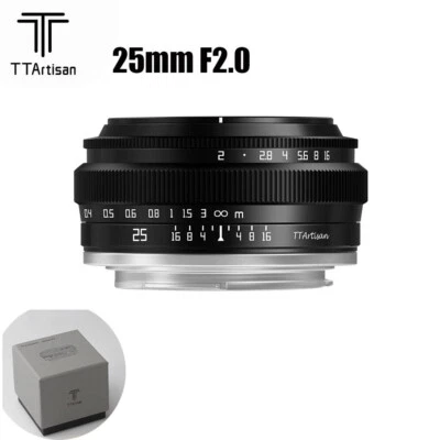 TTArtisan 25mm F2.0 APS-C Manual Focus Lens For Canon EOS-M/ Sony E/ Fuji X/ M43 - Image 1 of 4