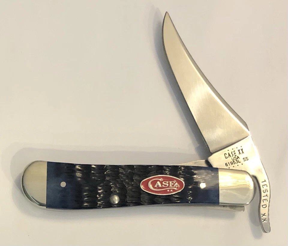 Case Cutlery 7057 Case RussLock Pocket Knife with Stainless Steel Blade Navy Blue Bone