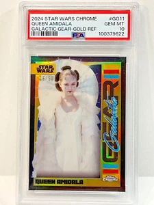 PSA 10 GEM MINT 2024 TOPPS STAR WARS CHROME QUEEN AMIDALA #/50 GOLD GALACTIC - Picture 1 of 2