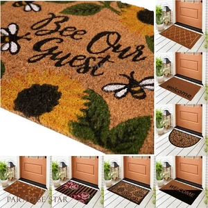 Coir Door Mat Welcome Modern Designs Mats Natural Coir Non-Slip Indoor Outdoor - Picture 1 of 74