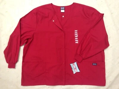 CHEROKEE Workwear  women’s SCRUBS SNAP FRONT JACKET Plus Sizes (Small thru 5XL) - Image 1 of 4