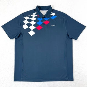 Nike Golf Polo Shirt Mens Extra Large Blue Tour Performance Dri Fit Swoosh A48 - Picture 1 of 10