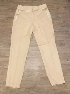 ALEXANDER WANG Cream White Wool Woven Silky Paneling Tapered Mid Rise Pant 2/26 - Picture 1 of 9