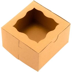 4x4x2.5” Small Cookie Boxes with Window Small Cake Boxes Small Treat Boxes wi... - Picture 1 of 6