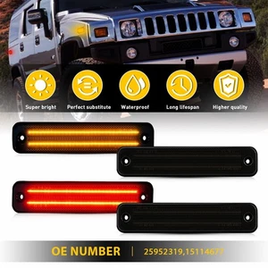 Amber+Red 4PCS LED Marker Side Lights Parking Signal Lamps For 2003-09 Hummer H2 - Picture 1 of 14