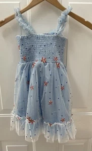 Truly Me by Sara Sara Blue Star Starfish Sequin Summer Dress-Size 6 Girls-NWT - Picture 1 of 3