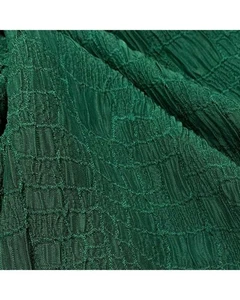 Tessuto elastico broccato verde lucido modello pitone 130 cm 7107 - Imagen 1 de 3