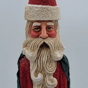 Village Art 17" Thin Tall Resin & Fabric Mache Santa Claus Christmas Figure - Picture 1 of 20