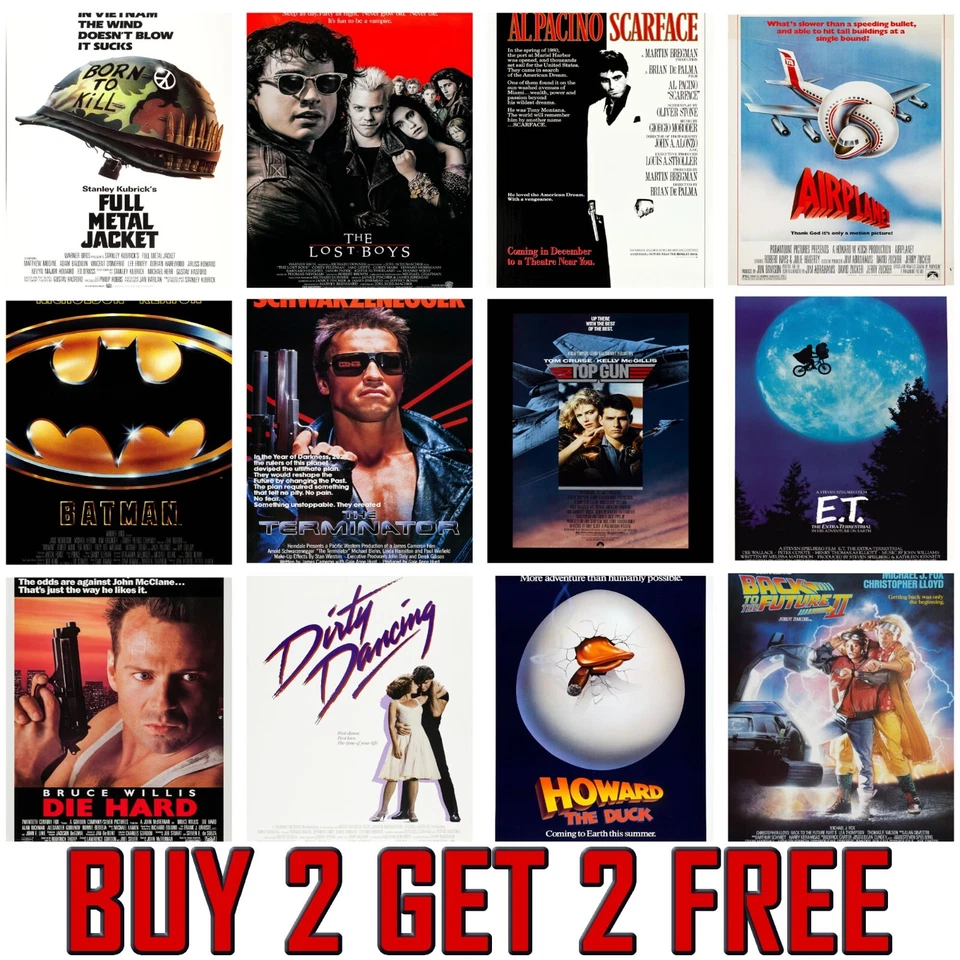 80s Classic Retro Vintage Movie Film Posters Poster Prints Wall Art A4 A3 A2 — 第 1/1 张图片
